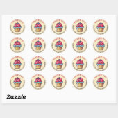 Cute Cupcake Pastry Chef Bakery Homemade Thank you Ronde Sticker (Vel)