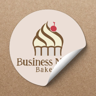 Cute Cupcake Pastry Chef Homemade Bakery Ronde Sticker