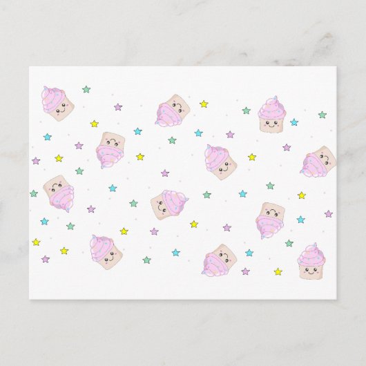 Cute cupcake-patroon briefkaart (Voorkant)