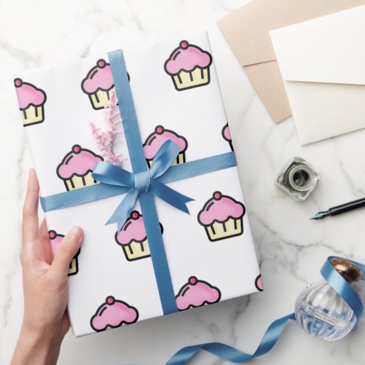 Cute Cupcake Patroon Cadeaupapier (Geschenken)