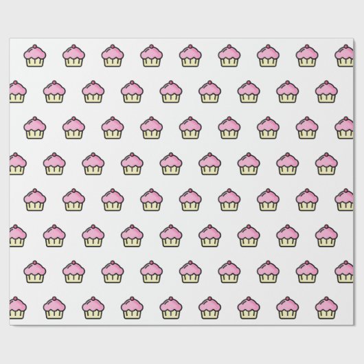 Cute Cupcake Patroon Cadeaupapier (Vlak)