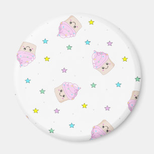 Cute cupcake-patroon magneet