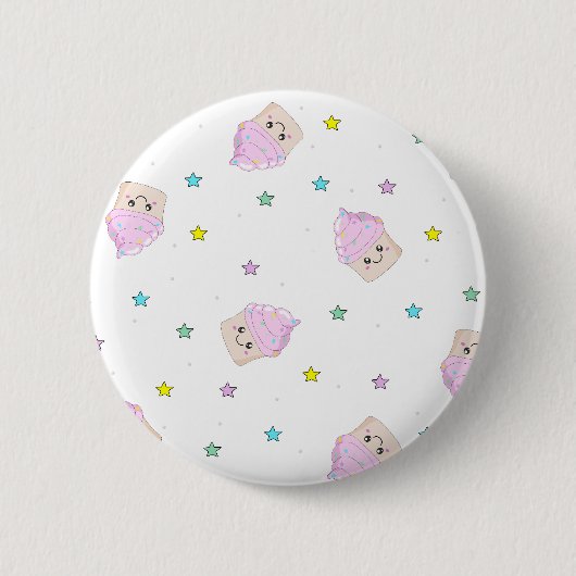 Cute cupcake-patroon ronde button 5,7 cm (Voorkant)