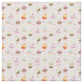 Cute Cupcake Pattern Fabric Stof (Close Up)