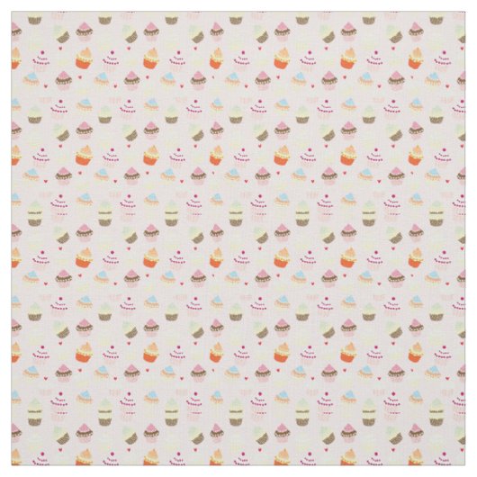 Cute Cupcake Pattern Fabric Stof (Swatch)