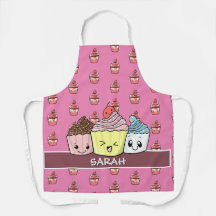 Cute Cupcake Pattern Kawaii Pink Baker Roos Gold