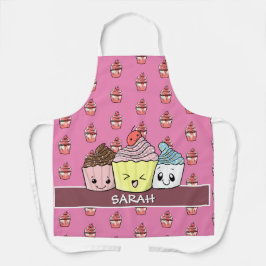Cute Cupcake Pattern Kawaii Pink Baker Roos Gold Schort