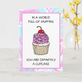 Cute Cupcake Pun Friendship Kaart (Gele Bloem)