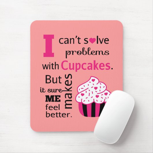 Cute Cupcake quote, geluk Muismat (Met muis)