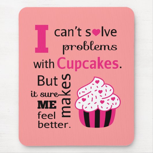 Cute Cupcake quote, geluk Muismat (Voorkant)
