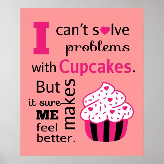 Cute Cupcake quote, geluk Poster (Voorkant)