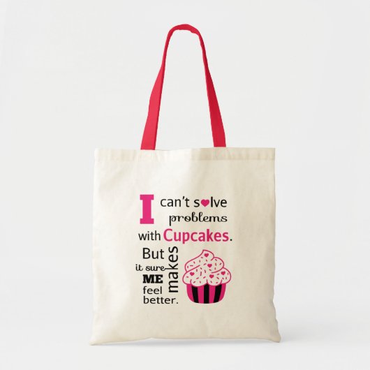 Cute Cupcake quote, geluk Tote Bag (Voorkant)