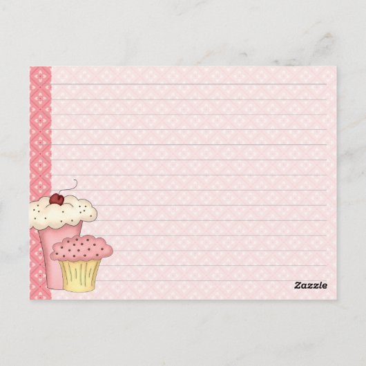 Cute Cupcake Recipcards Briefkaart (Achterkant)