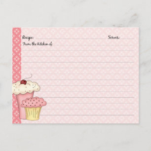 Cute Cupcake Recipcards Briefkaart