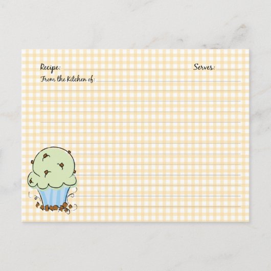 Cute Cupcake Recipcards Briefkaart (Voorkant)