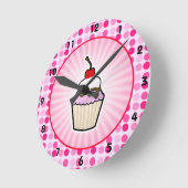Cute Cupcake Ronde Klok (Hoek)