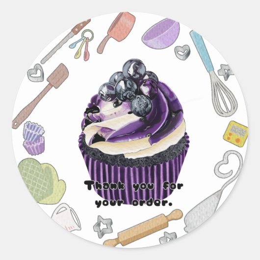 Cute cupcake ronde sticker (Voorkant)
