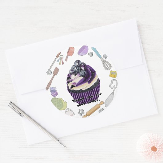 Cute cupcake ronde sticker (Envelop)