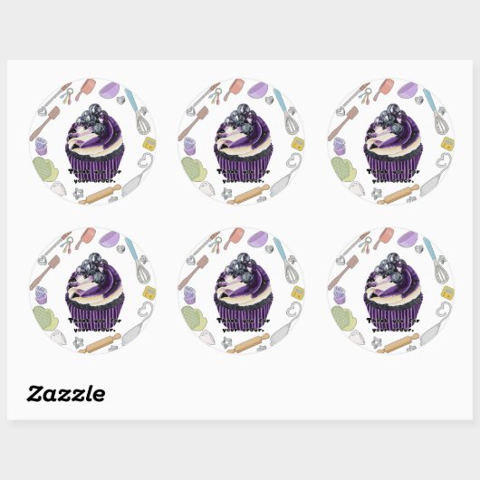 Cute cupcake ronde sticker (Vel)