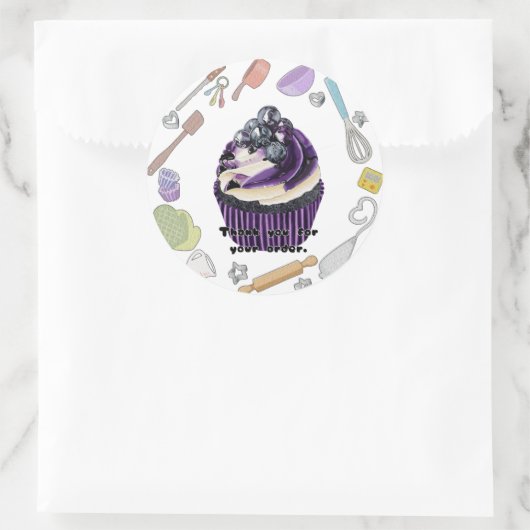 Cute cupcake ronde sticker (Tas)