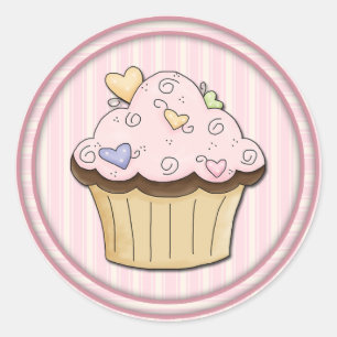 Cute Cupcake Ronde Sticker