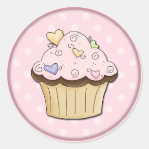 Cute Cupcake Ronde Sticker