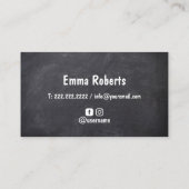 Cute Cupcake Roze Heart Home Bakkerij Chalkboard Visitekaartje (Achterkant)