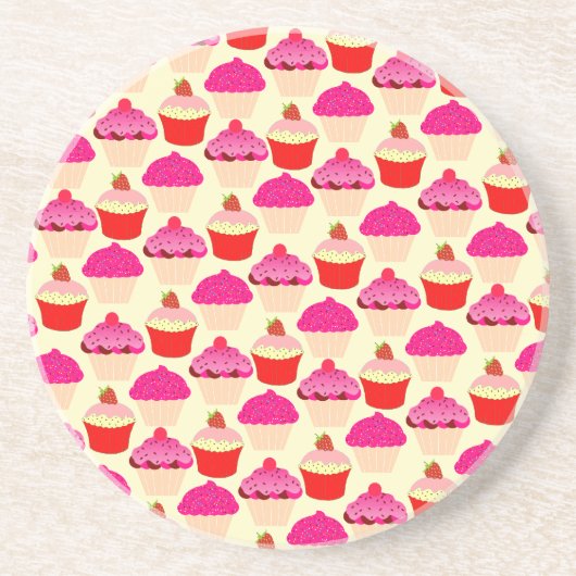 Cute Cupcake Sandstone Drink Onderzetter (Voorkant)