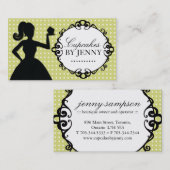 Cute Cupcake Silhouette Visitekaartjes (Voorkant / Achterkant)