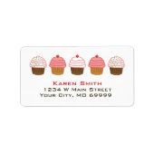 Cute Cupcake Sprinkles Bakery Adresetiketten Etiket (Voorkant)
