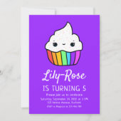 Cute Cupcake Sprinkles Kind Birthday Party Kaart (Voorkant)