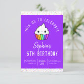 Cute Cupcake Sprinkles Kind Birthday Party Kaart (Staand voorkant)