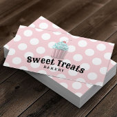 Cute Cupcake Sweet Treedt bakkerij Roze poka Dots Visitekaartje