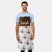 Cute Cupcake Swirls Chocolate Pink Whisk Sprinkles Schort (Gedragen)