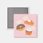 Cute cupcake, taart en donut magneet (Voorkant / Achterkant)