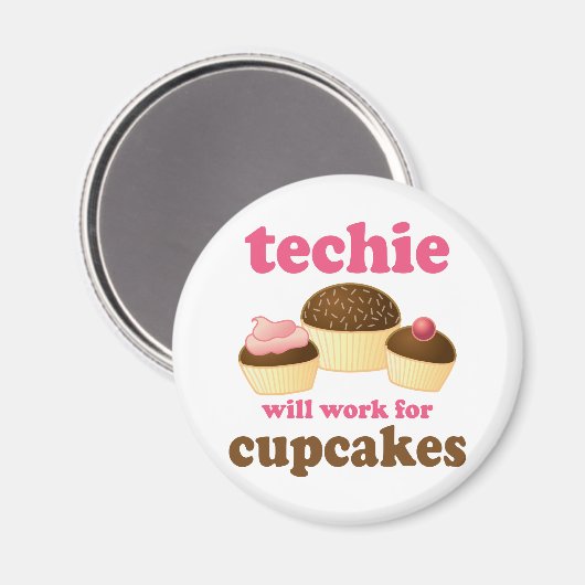 Cute Cupcake Techie Magneet (Voorkant / Achterkant)
