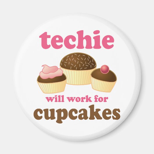 Cute Cupcake Techie Magneet (Voorkant)