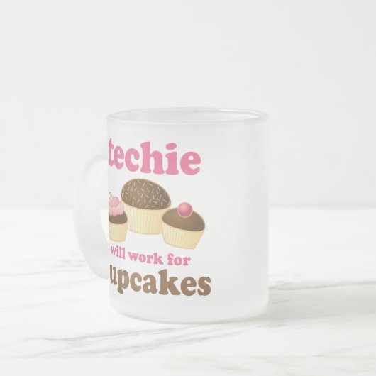 Cute Cupcake Techie Matglas Koffiemok (Voorkant links)