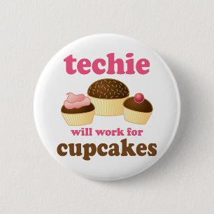 Cute Cupcake Techie Ronde Button 5,7 Cm