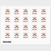 Cute Cupcake Techie Ronde Sticker (Vel)
