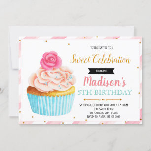 Cute cupcake-uitnodiging kaart