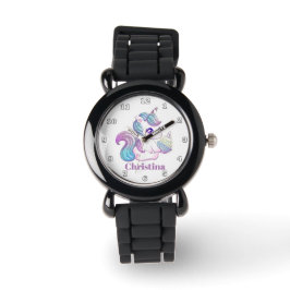 Cute cupcake unicorn-meisjes bekijken naam horloge