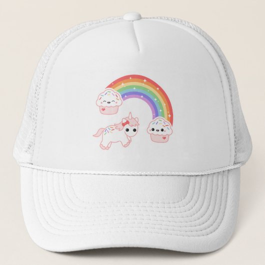 Cute Cupcake Unicorn Trucker Pet (Voorkant)