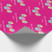 Cute cupcake wrappapier met gepersonaliseerde teks cadeaupapier (Hoek)