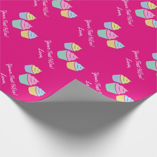 Cute cupcake wrappapier met gepersonaliseerde teks cadeaupapier (Hoek)