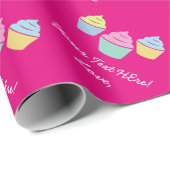 Cute cupcake wrappapier met gepersonaliseerde teks cadeaupapier (Rol Hoek)