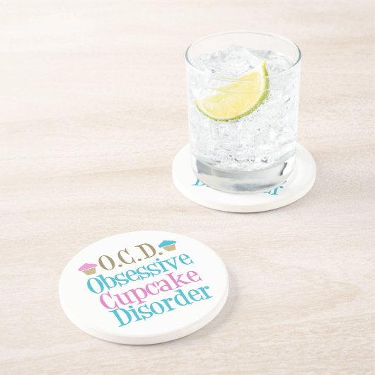 Cute Cupcake Zandsteen Onderzetter (Zijkant)