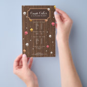 Cute Cupcakes Bakery Patroon Brown Wood Flyer (Hand)