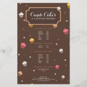 Cute Cupcakes Bakery Pattern Brown Flyer (Voorkant)