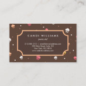 Cute Cupcakes Bakery Pattern Brown Visitekaartje (Achterkant)